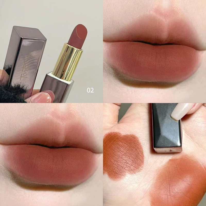 thumbnail image 1 of Sexy Matte Punk Dark Brown Lipstick Waterproof Lip Gloss Long Lasting Non-Stick Cup Smoked Matte Lipstick Korean Makeup Cosmetic, 1 of 5