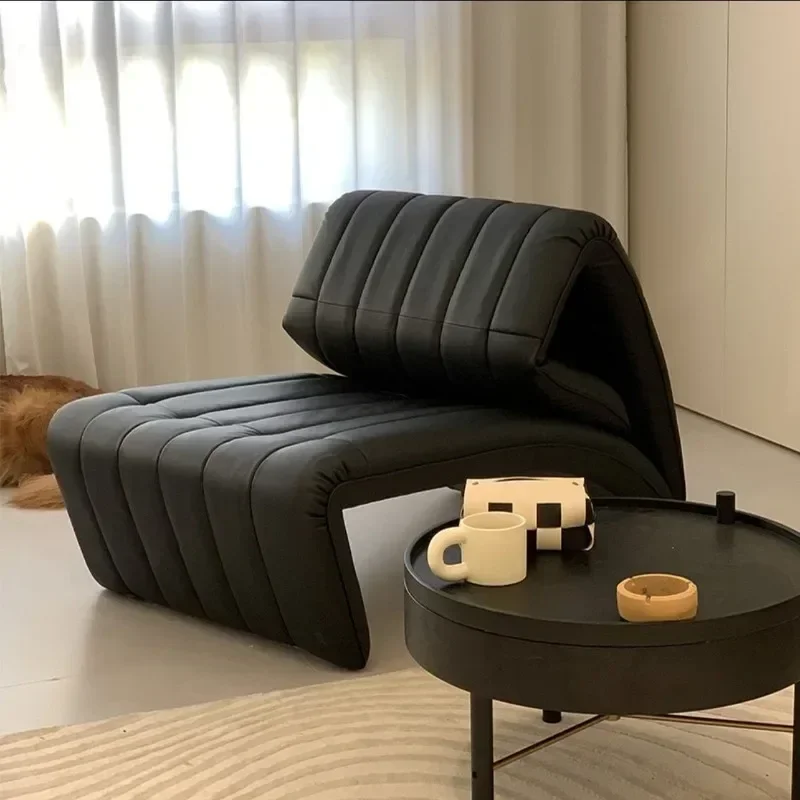 Italian Barcelona Recliner with Adjustable Backrest, Foldable and Curved Design, Special-shaped Creative Sofa, Lazy Sofa Chair