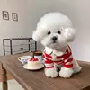 Dog Clothes Schnauzer Teddy York Shire Polo Shirt Summer Dress Striped Pet T-Shirt Dog Costume Soft Pullover Suit for Dog Puppy 4