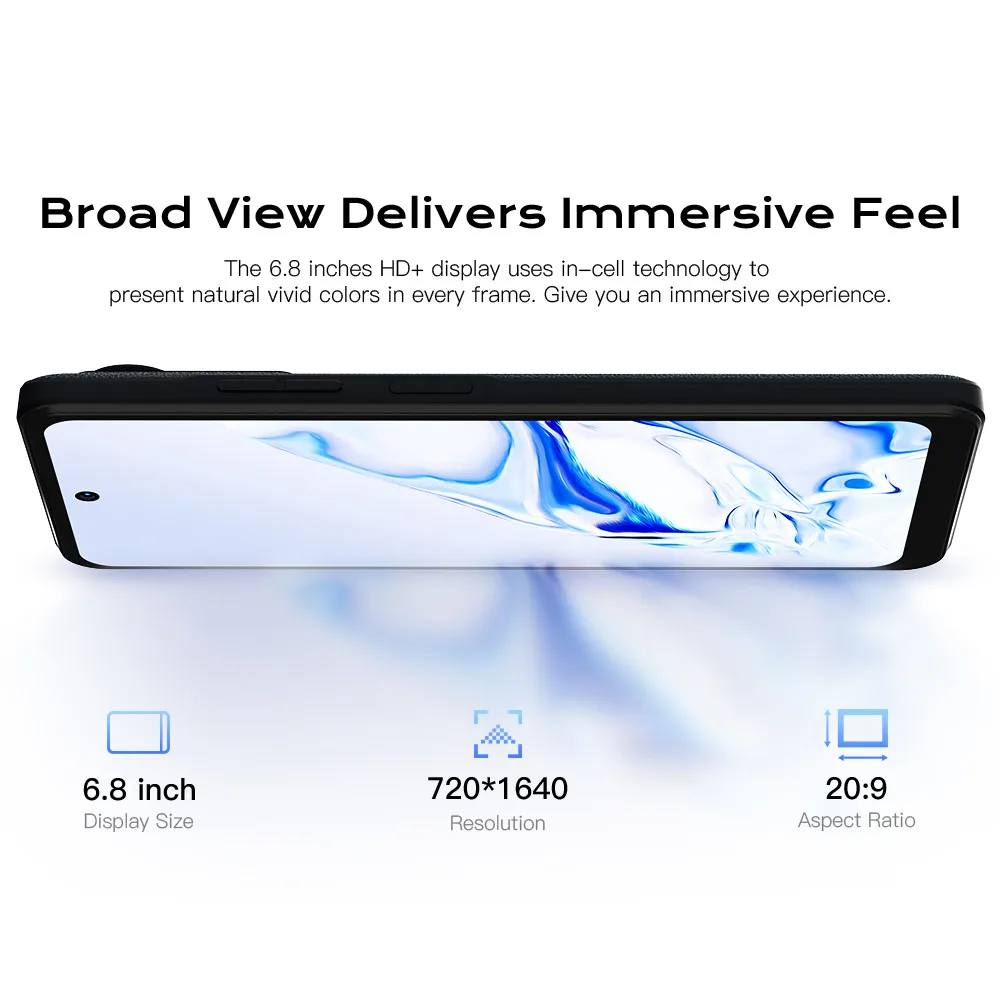 In Stock HOTWAV Note 12 Smartphone 6.8'' HD+ Android 13 8GB+128GB Octa-Core Mobile Phone 48MP NFC 6180mAh 20W Charging Cellphone 3