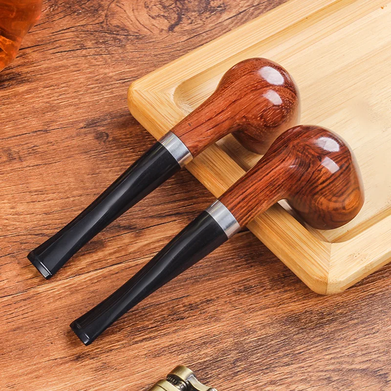 Solid Pear wood Smoking pipe straight filter tobacco Pipe smoke portable Pipes Men 3