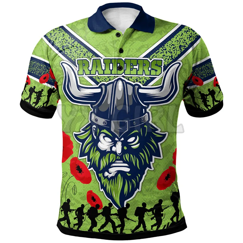 

2022 Summer shirts women for men Raiders Rugby Anzac Day Raiders 3D printed Short sleeve t shirts Tops camisas