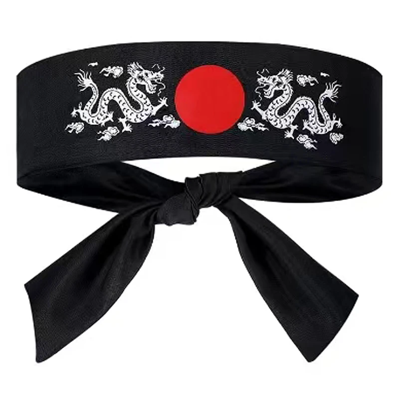 Minkissy Bandeau Victoire Kanji Imprimé Blanc Sushi Chef Hachimaki Karaté Bandeau Sushi Chef Bandana Cravate Sur Costume Chapeaux Pour Karaté