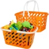 2 Pcs Shopping Basket Savings Toys Organizer Storage Baskets Grocery with Handle Abs Raw Material Child 1