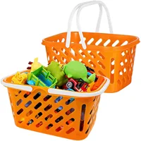 2 Pcs Shopping Basket Savings Toys Organizer Storage Baskets Grocery with Handle Abs Raw Material Child 1