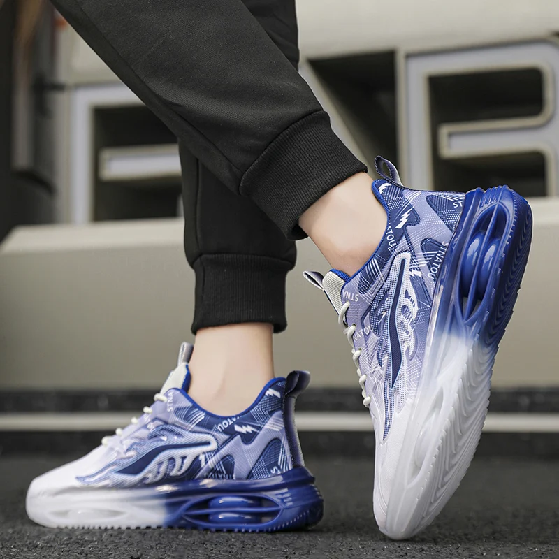 Men's Fashionable Breathable Lace-Up Fabric Sneakers, Casual Outdoor Running Walking Shoes, Lightweight Men's Shoes