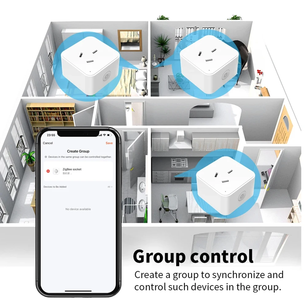 ZigBee Smart Stopcontact 16 A, Alexa-verbindingsstopcontact met afstandsbediening/spraakbediening, stroomverbruikmeting, 2,4 G WiFi, geschikt voor Alexa en Google Home Hub vereist