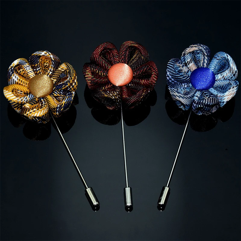 Colors High Quality Handmade Men's Suit Brooch Floral Lapel