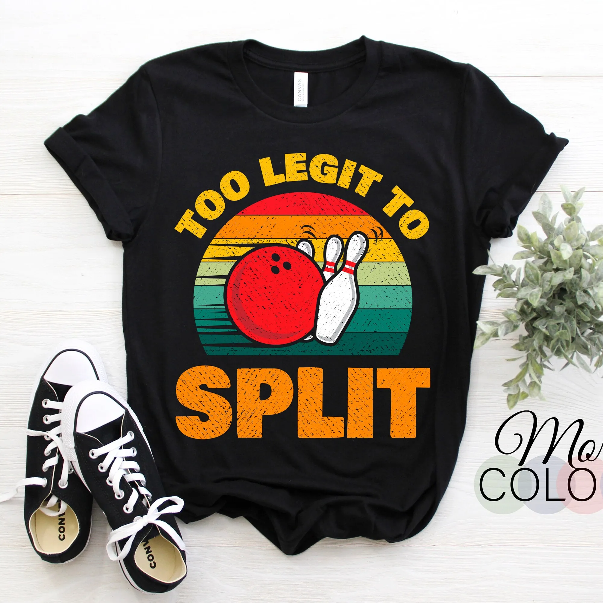 Bowling Too Legit To Split Ball Pin Funny T Shirt Player Bowler Birthday Party Present Outfit Playing Team League