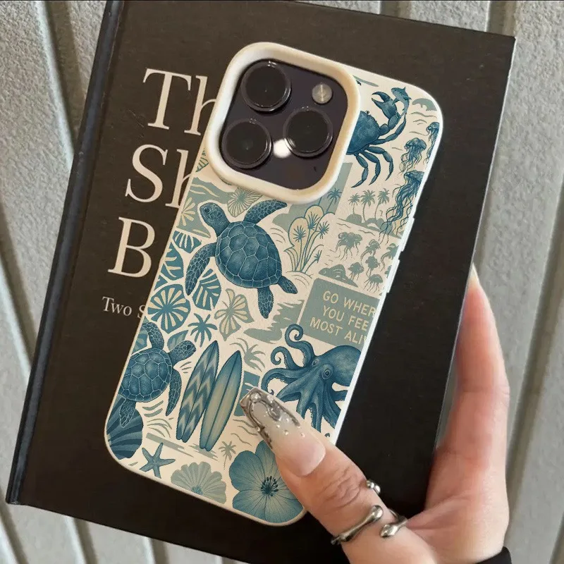 Tropical Sea Turtle Surfboard Design Phone Case - Perfect Gift Idea