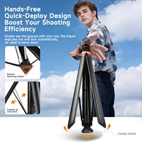 MT80 Heavy Duty Aluminum Alloy Tripod Light Stand with Quick Release Plate, for Camera Phone Video Light, Foldable & Portable - Image 6