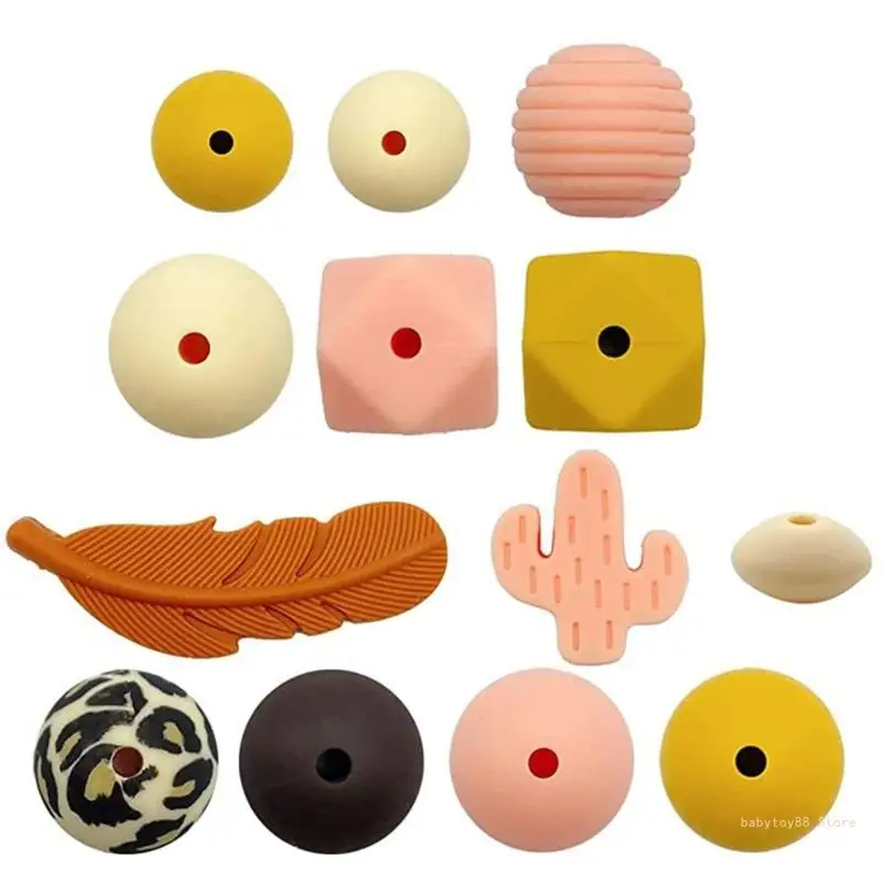 

Y4UD Silicone Beads for Keychain Phone Yard Making DIY Multiple Size Color