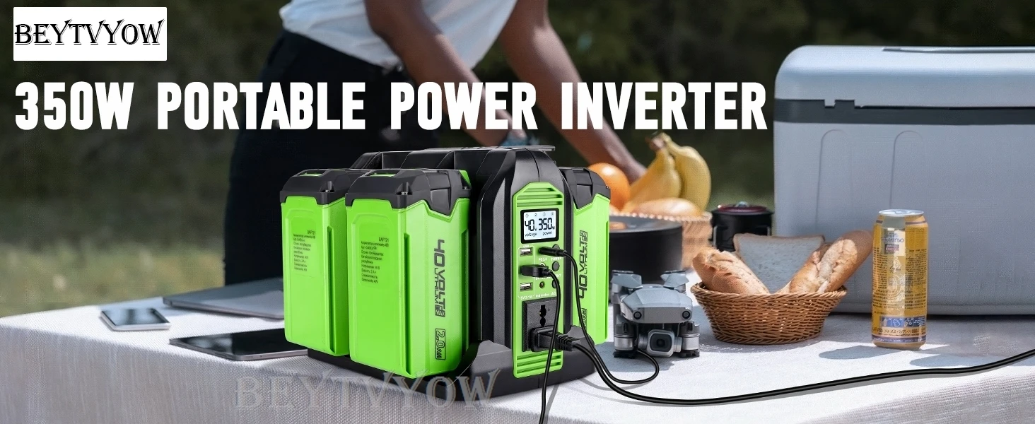 Power Inverter for Greenworks 40V Battery 350W DC 40V to AC 120V Power Station P