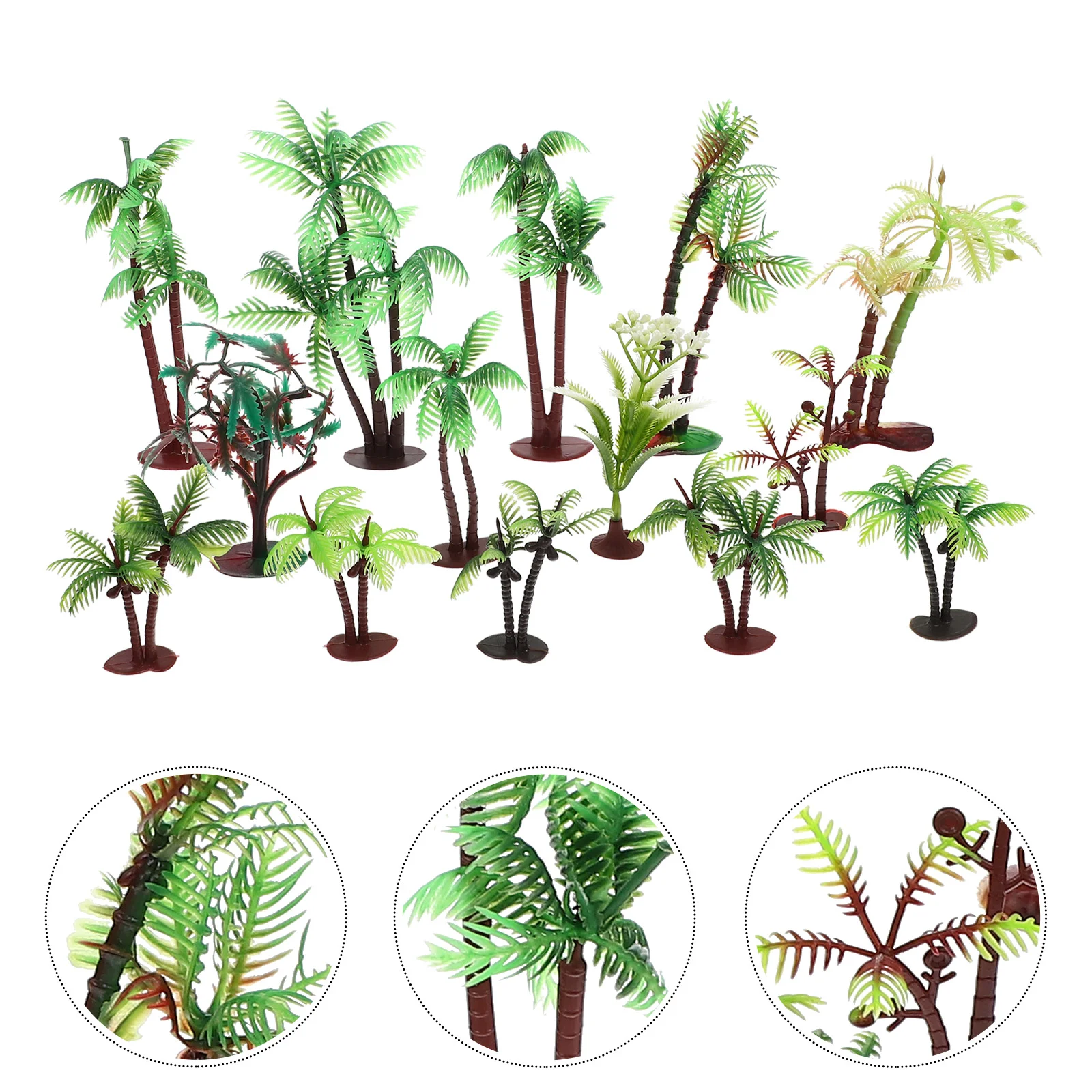 

14 Pcs Model Tree Creative Coconut Plant Decorations Sand Table Mini Plastic Micro Landscape Craft Realistic Ornament