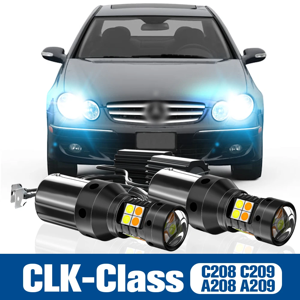

2pcs LED Dual Mode Turn Signal+Daytime Running Light DRL Accessories Canbus For Mercedes Benz CLK-Class C208 C209 A208 A209