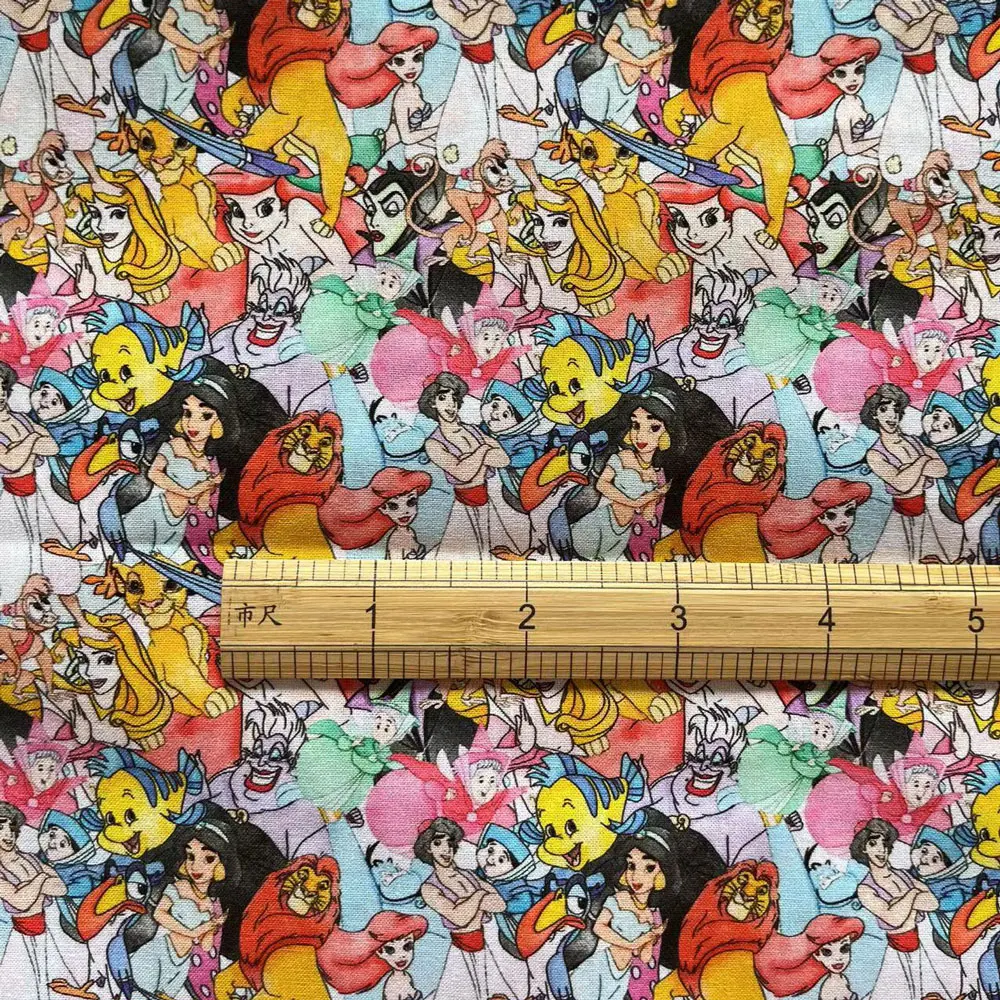 

disney fabric 140x50CM Cartoon cotton fabric Patchwork Tissue Kid Home Textile Sewing Doll Dress Curtain Polyester cotton Fabric