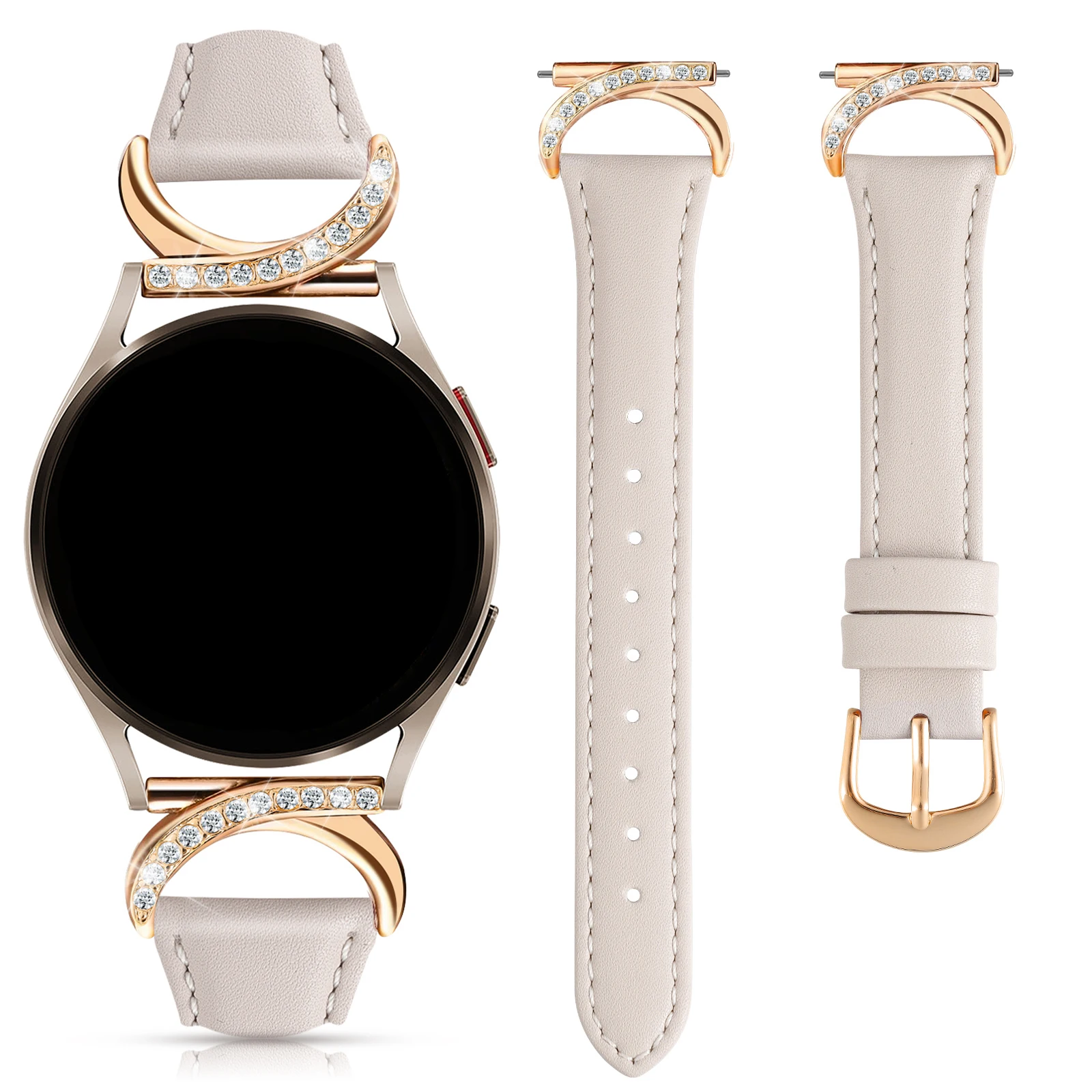 Elegant Ultra-Thin Leather Watch Strap, 20mm