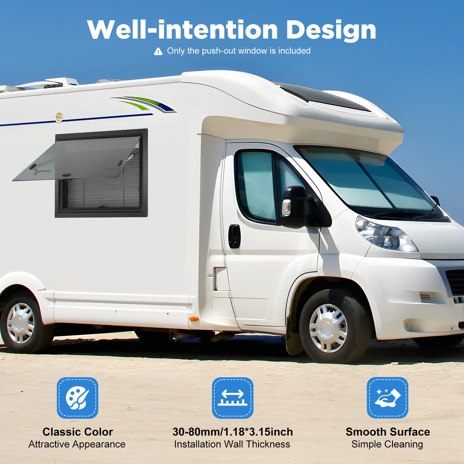 RV Wohnmobil Schiebefenster Stoßfestes RV-Außenfenster Hoher Sichtschutz für Wohnmobile Anhänger/Pickup-Trucks – Detail 4