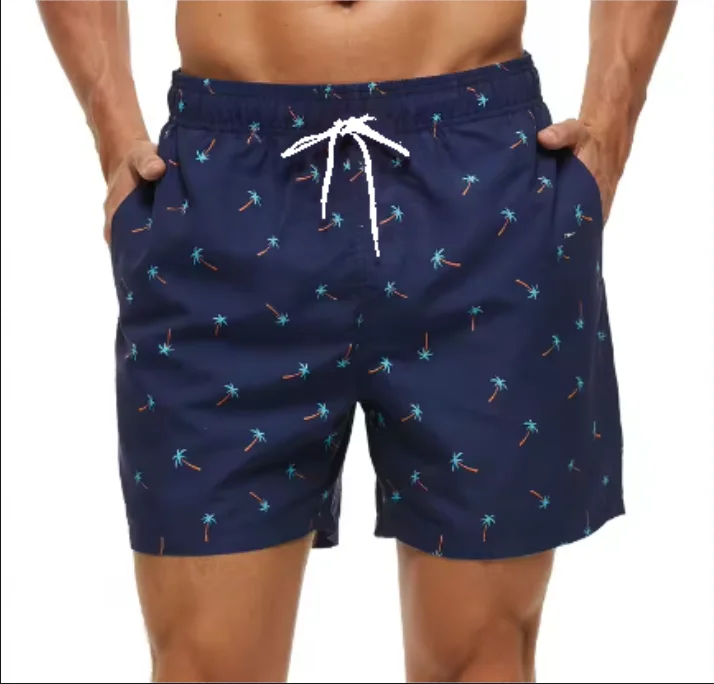 Short de plage pour hommes, bloc de couleur dégradé, cordon de serrage, maillot de bain d'été pour hommes, taille élastique, impression 3D, respirant, court, Streetwear