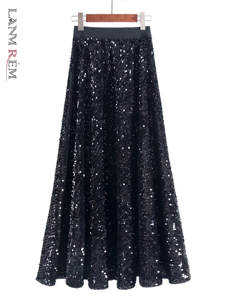 

LANMREM/Новинка 2024 года; Женская трапециевидная юбка с вышивкой и блестками; Вечерние трапециевидной формы; Длинные юбки; Элегантная женская весенняя одежда; 2AA4792