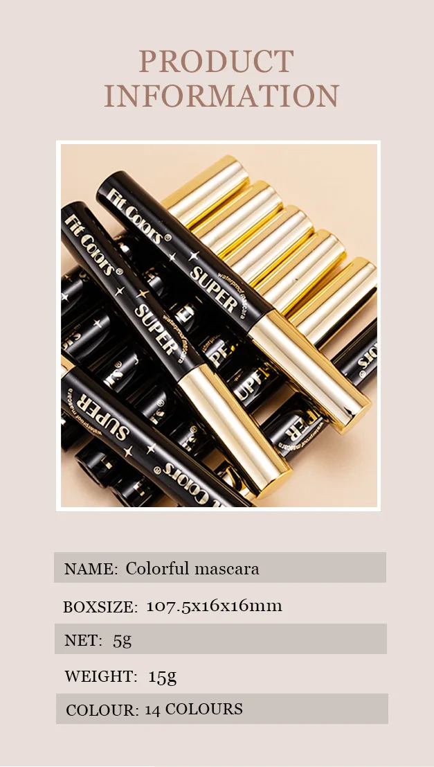 5d Waterproof Colored Mascara Long Lasting Thick Curling Lash Dye_voghion.com