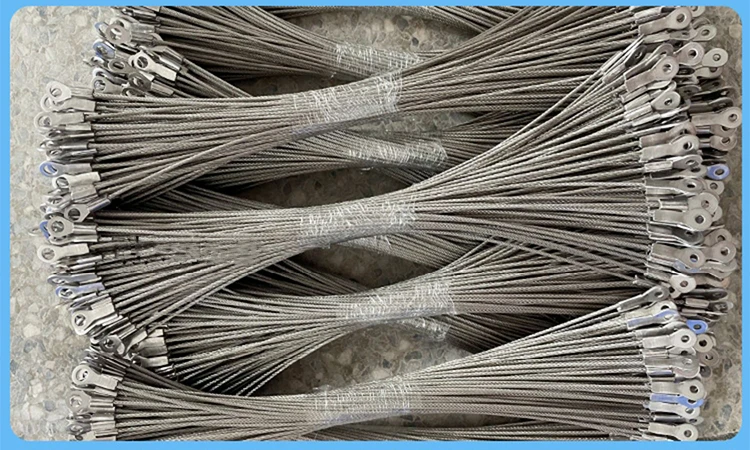 1,5–3 mm PVC-beschichtetes Edelstahlkabel mit Ösen, kurzes Drahtseil, Lanyard-Schloss, Sicherheitskettenglied, Schwarz und Transparent, 4 Stück – Detail 14