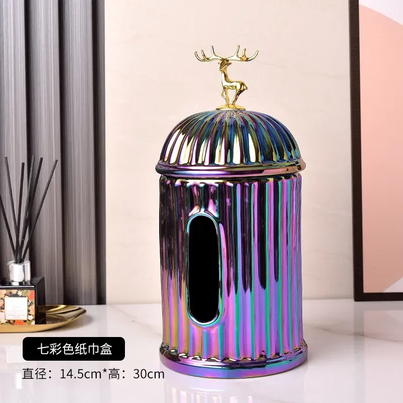 Description Picture 5 of itemCeramic Ornament Tissue Box Deer Cover Ashtray Soot Tray Fruit Plate Snack Napkin Paper Boxes Home Storage