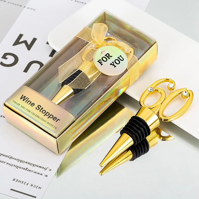 

Bar Bottle Stopper Decoration 60th Anniversary Birthday Gift for Guests Party Return Presents Metal Number 60 Shape Wine Stopper