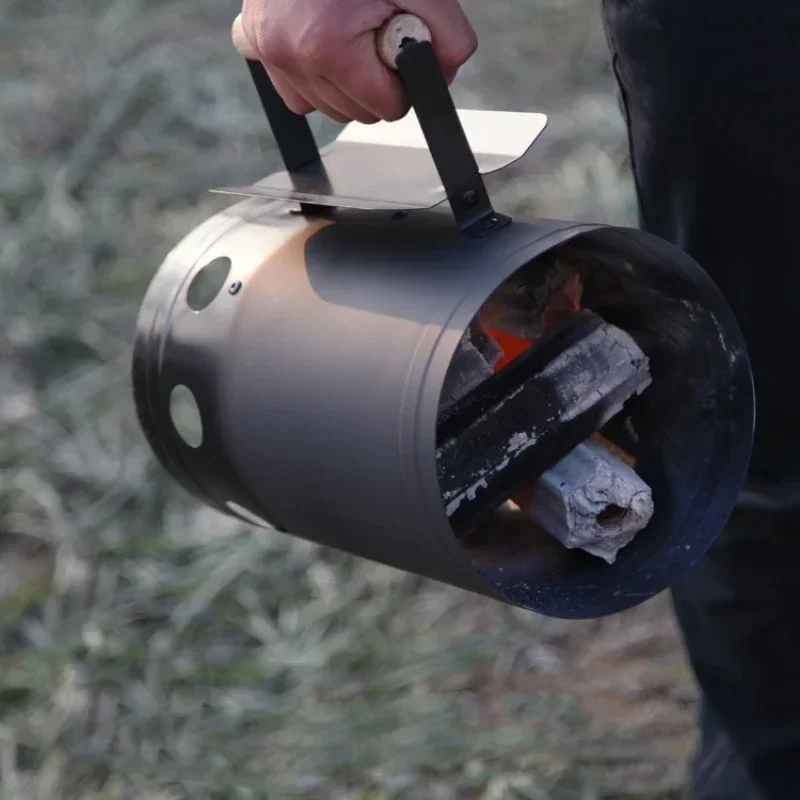 Portable Charcoal Bucket Charcoal Igniting Barrel Barbecue Stove Stainless Steel Igniter Outdoor Barbecue Stove Rugged convenien barbecue stove barbecue charcoal stove