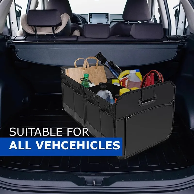 Foldable Oxford Cloth Car Trunk Organizer with Multi-Compartment Storage
