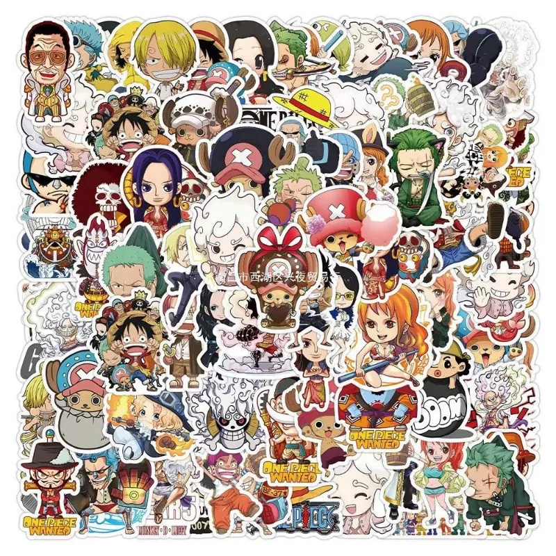 

100pcs One Piece Cartoon Sticker Manga Suitcase Computer Motorcycle Waterproof Graffiti Guitar Cell Phone Sticker Sticker Gift