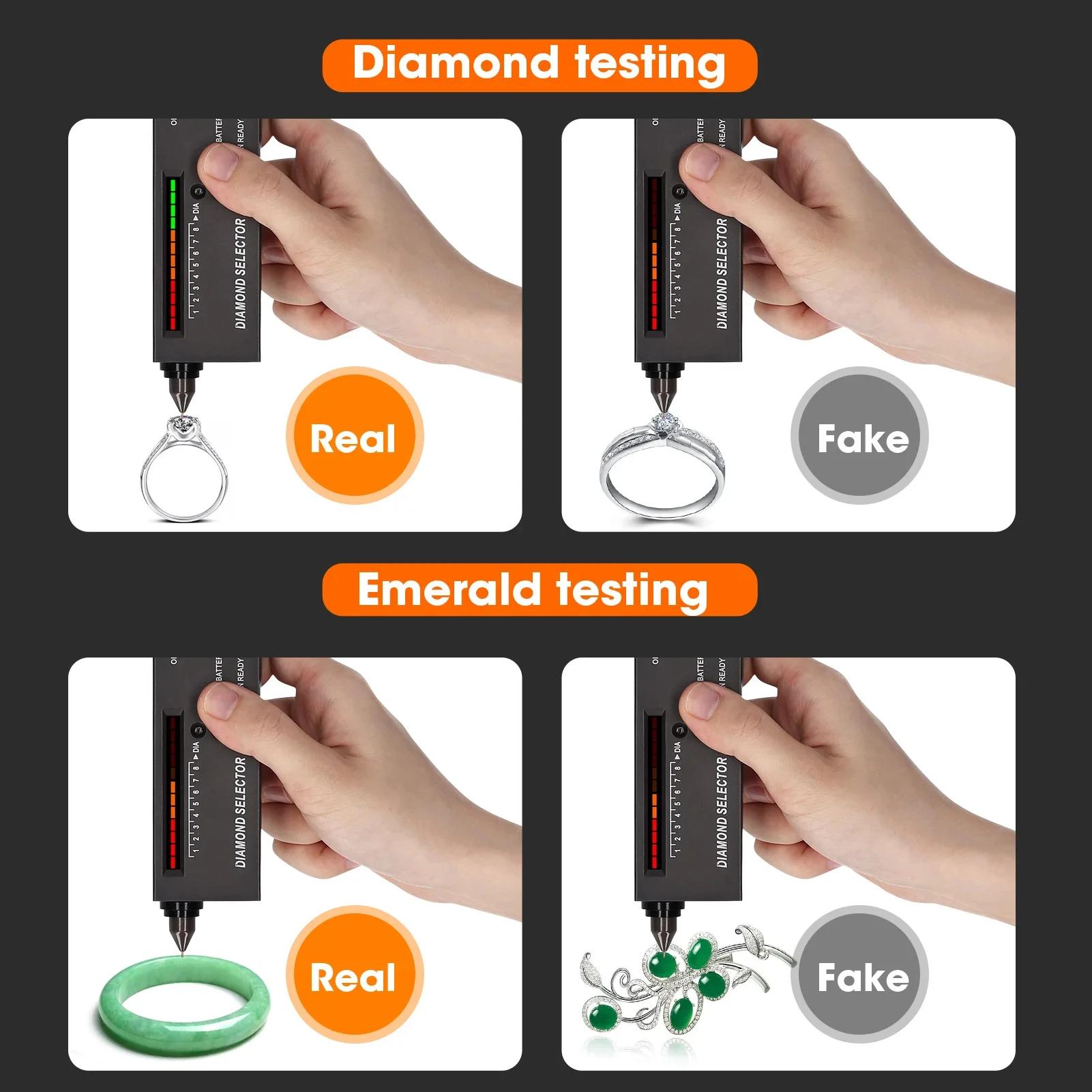 Diamond Tester LED Indicator Pen High Accuracy Diamond Selector Detector Gem stone Jewelry Testing Tool with bag