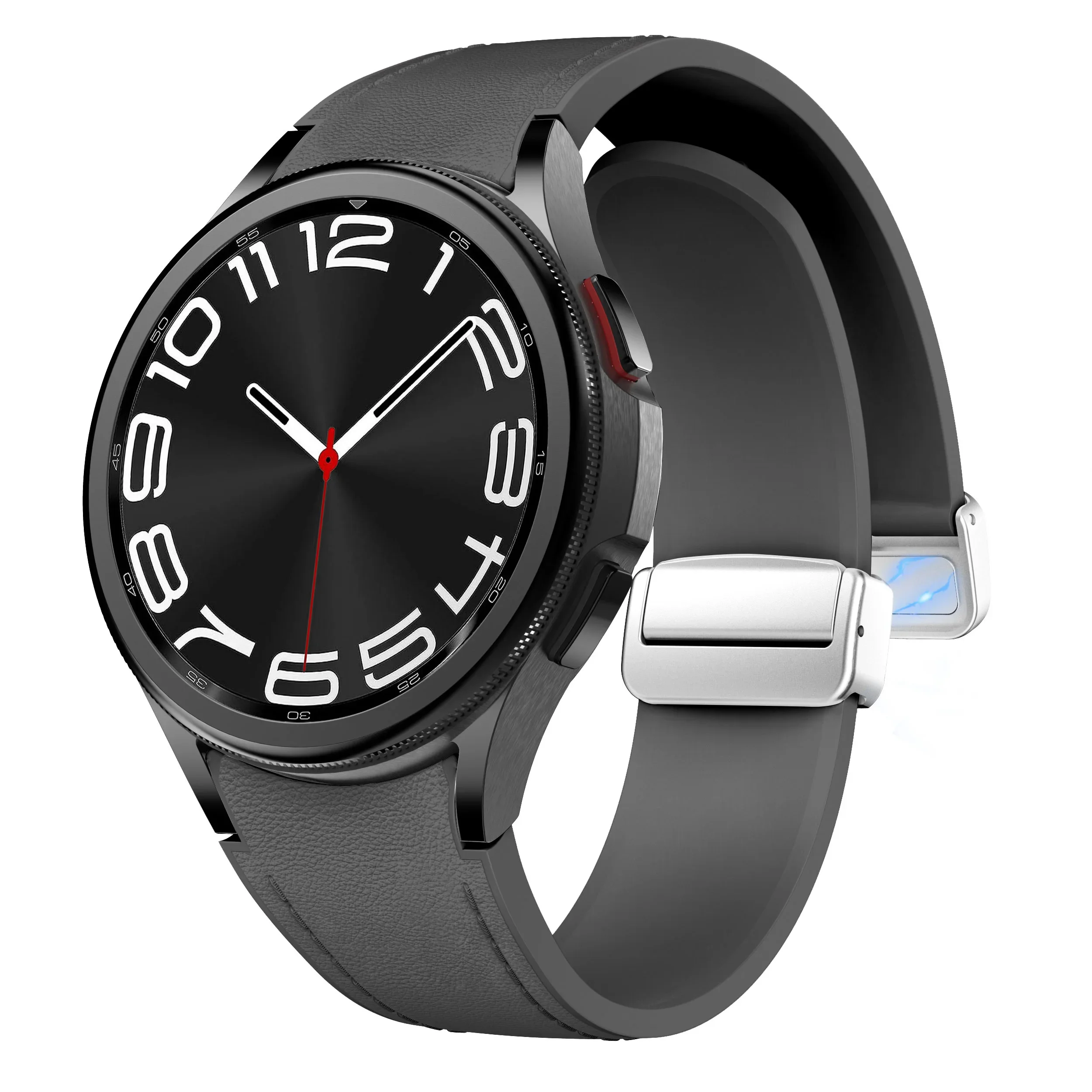 진짜 가죽 및 실리콘 스트랩, 삼성 갤럭시 워치 6, 5, 4, 44mm, 40, 20, 클래식, 47mm, 46, 43mm, 42mm