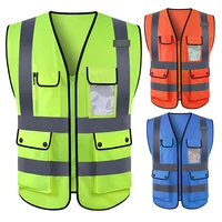 Blue Reflective Safety Vest with Pockets