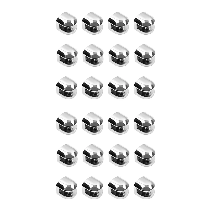 

HOT SALE 24Pcs Glass Brackets Adjustable Zinc Alloy Glass Clip Shelf Clamp Holder Flat Back Mount Holder For Staircase Handrail