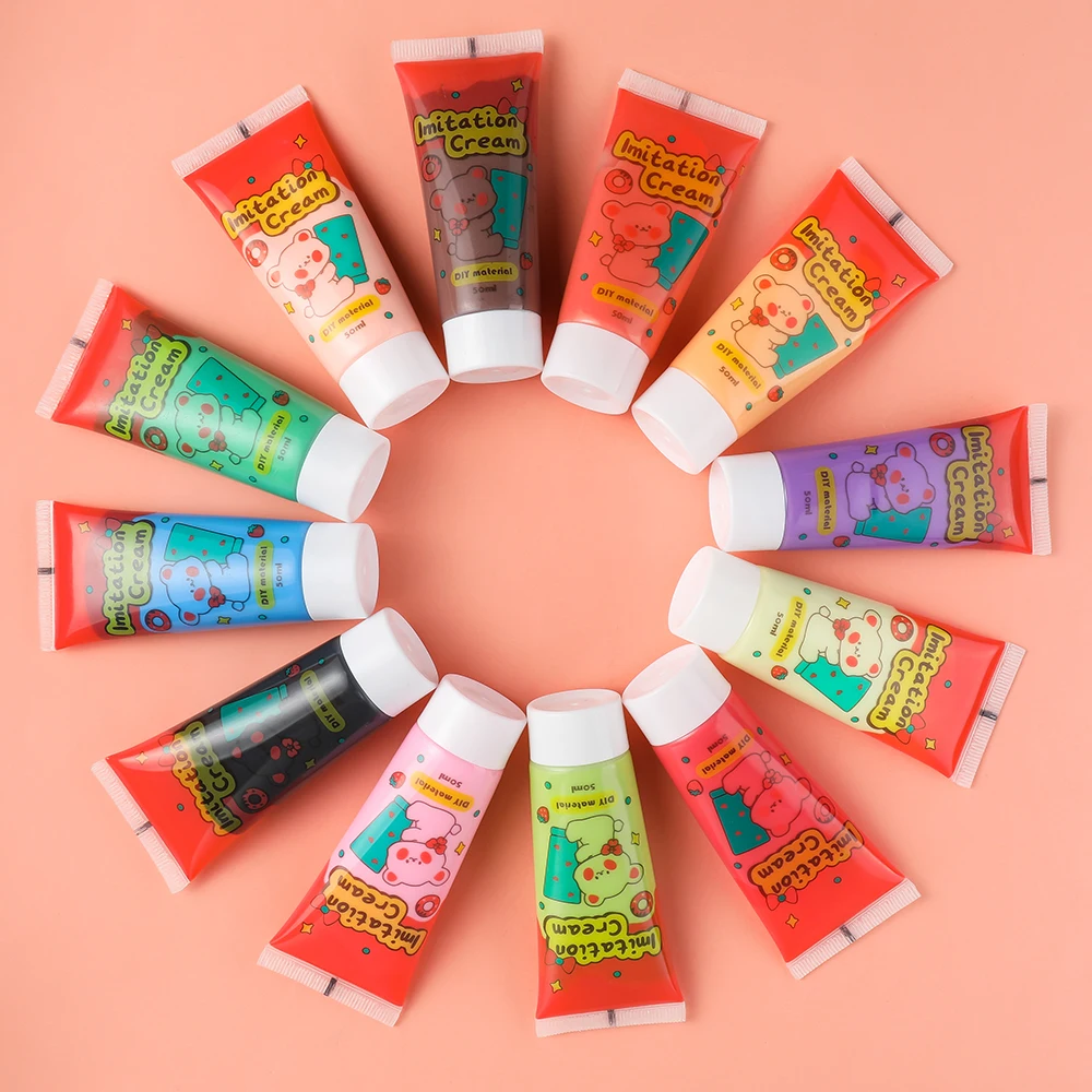 50ml 컬러 레진 크림 접착제 DIY 폰 케이스 클레이 접착제 소프트 클레이 장식 공예 보석 제작 용품