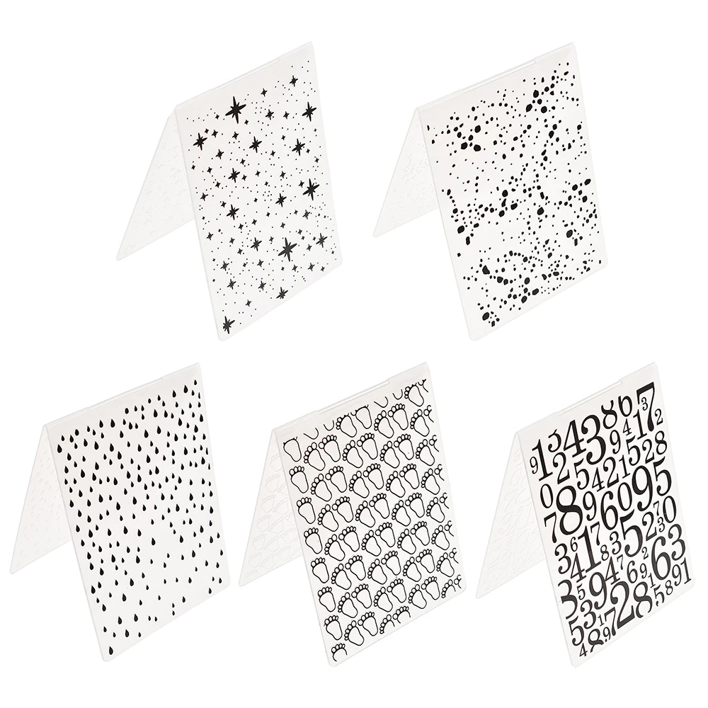 1SetOfEmbossedTemplatesWith5StylesHandicraftsWithConcaveAnd