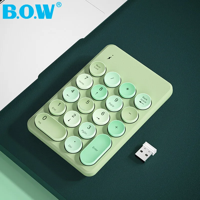 BOW Wireless /Bluetooth Numeric Keypad Rechargeable External Laptop 18 ...