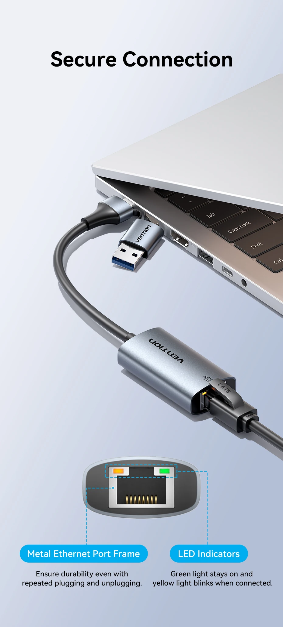 USB Ethernet Adapter 1000/100Mbps USB 3.0 RJ45 Lan for Laptop Macbook Switch iPa