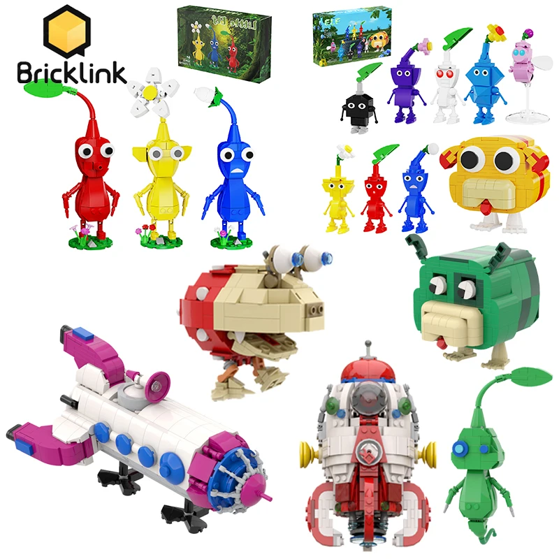Bricklink Ideas Gioco Navidoed Pikmined S.S. Dolphin Freight Astronave Rocket Action Figures Bulborb Building Blocks Giocattoli Per Bambini
