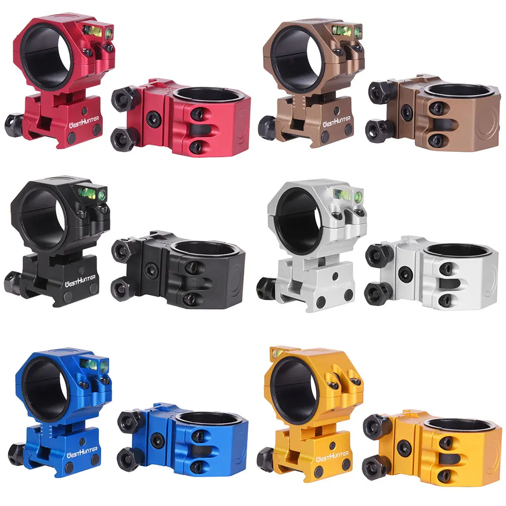WestHunterAdjustableScopeRings34mm30mm1inchElevationHeightCorrectionPicatinnyMounts
