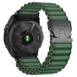 Premium 22mm Nylon Alpine Loop Sport Wristband Bracelet Accessories (Green Black)