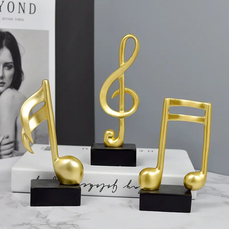 Resin Mini Musical Note Music Statue Figurines Home Living Room Bedroom