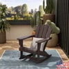 Durable Outdoor Patio Rocking Chair Weather Resistant HDPE Classic Porch Rocker Comfortable Relaxing Lawn Garden Seating Easy 1