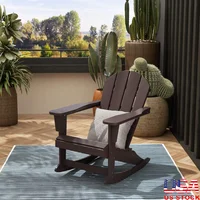 Durable Outdoor Patio Rocking Chair Weather Resistant HDPE Classic Porch Rocker Comfortable Relaxing Lawn Garden Seating Easy 1