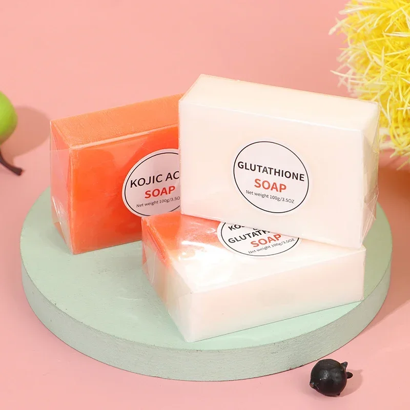 100g Kojic Acid Soap 3 Colors Option Glutathione Skin Lightening Soap Hand Made Bleaching Soap Brightening Face 6