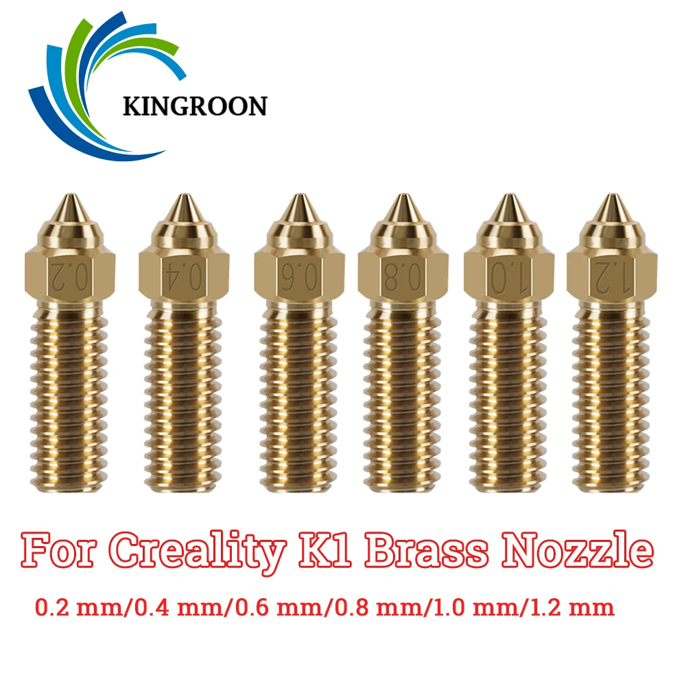 

1/3PCS For Creality K1 Nozzle Brass Nozzle Kit 0.2/0.4/0.6/0.8/1.0/1.2mm for Ender K1 FDM 3D Printer Parts Non Stick Filament