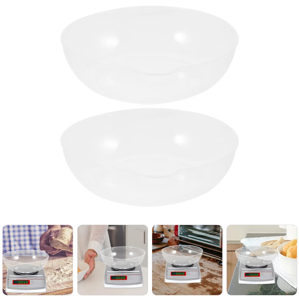 

2 Pcs Kitchen Weighing Pan Fittings Electronic Scale Tray Portable Pans Dishes Powder