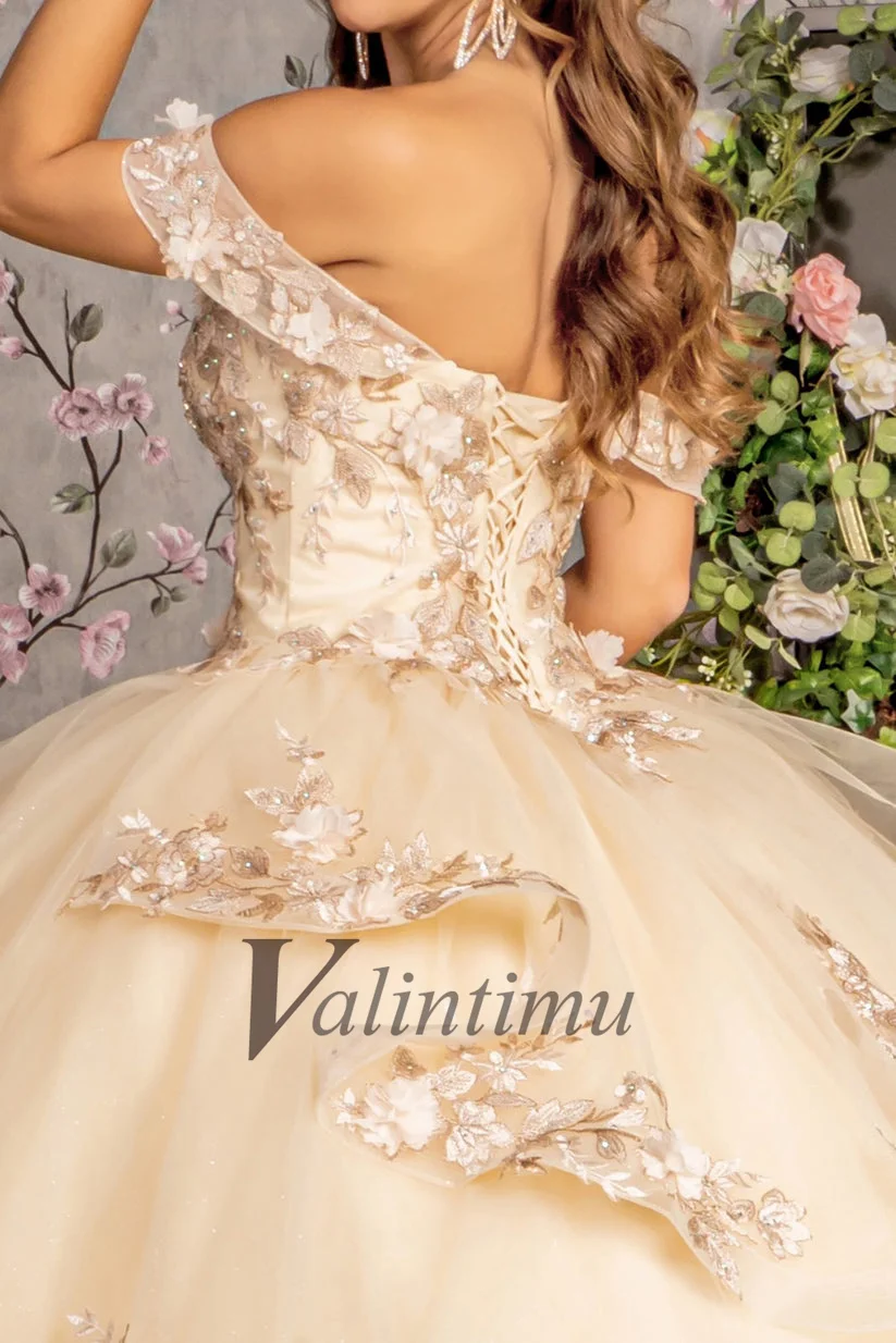 Valintimu Stunning Sweetheart Quinceanera Dresses for Girl Off the Shoulder Ball Gown Appliques Vestidos De 15 Anos Customized