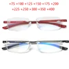 Semi-Rimless Anti Blue Rays Square Hyperopia Eyeglasses Women Men TR90 Magnifier Glasses For The Elderly  +75 +100 +125 To +400 1